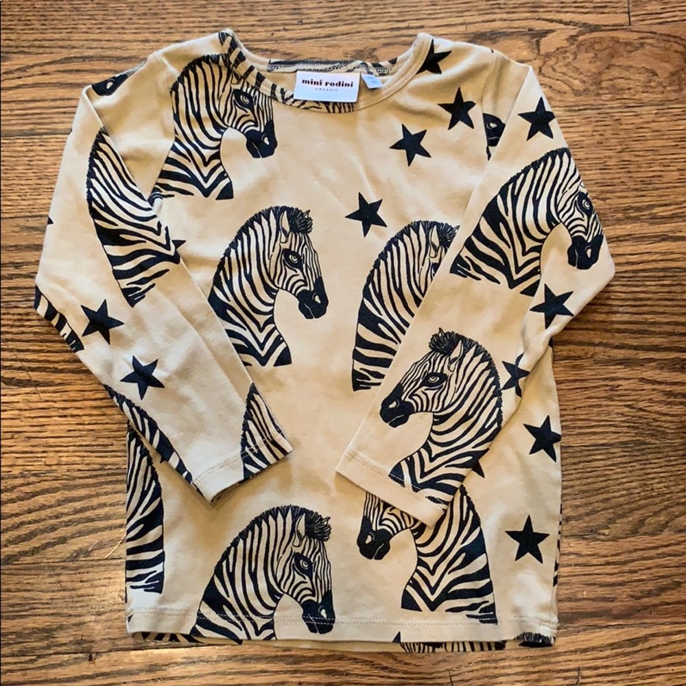 Mini Rodini Organic Zebra Shirt